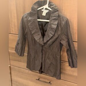 CAbi Black Ruffled Top